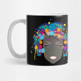 Woman Colorful Hair Mug